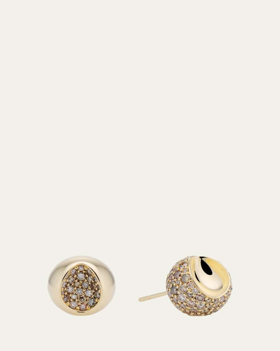 Champagne Diamond Solar Stud Earrings